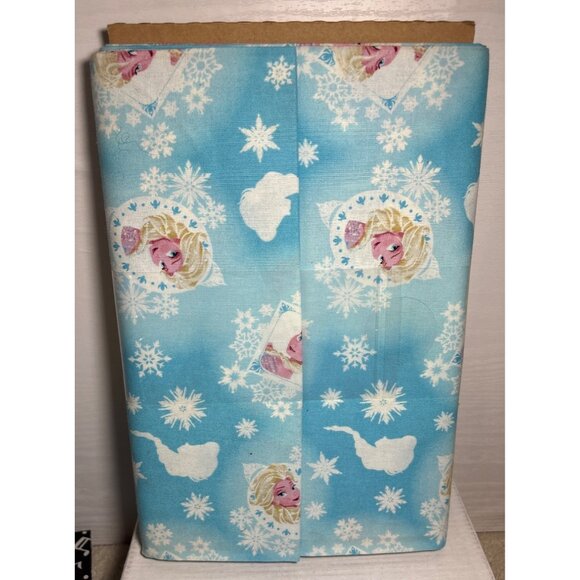Disney Frozen Elsa Cotton Fabric Roll 43" X 108" Blue Snowflakes Design 3 Yards - Picture 2 of 6